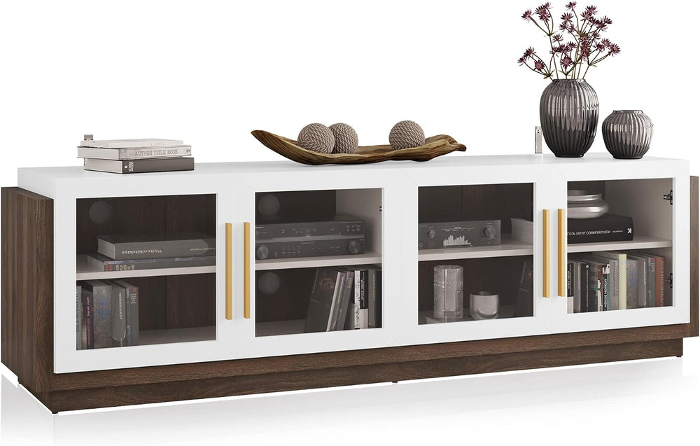 BELLEZE Brixston 70 In TV Stand & Entertainment Center-White