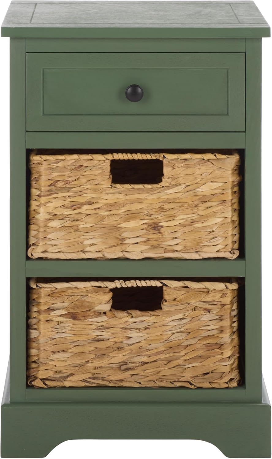 SAFAVIEH Furniture - Carrie 3-Shelf Side Table - Dusty Green - Solid Wood - F...
