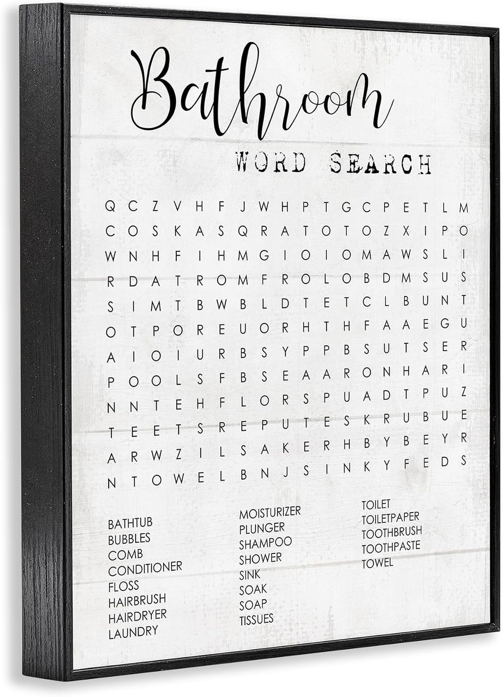 Stupell Industries Bathroom Search Fun Family Word, Design by Daphne Polselli Wall Art, 11 x 14, Black