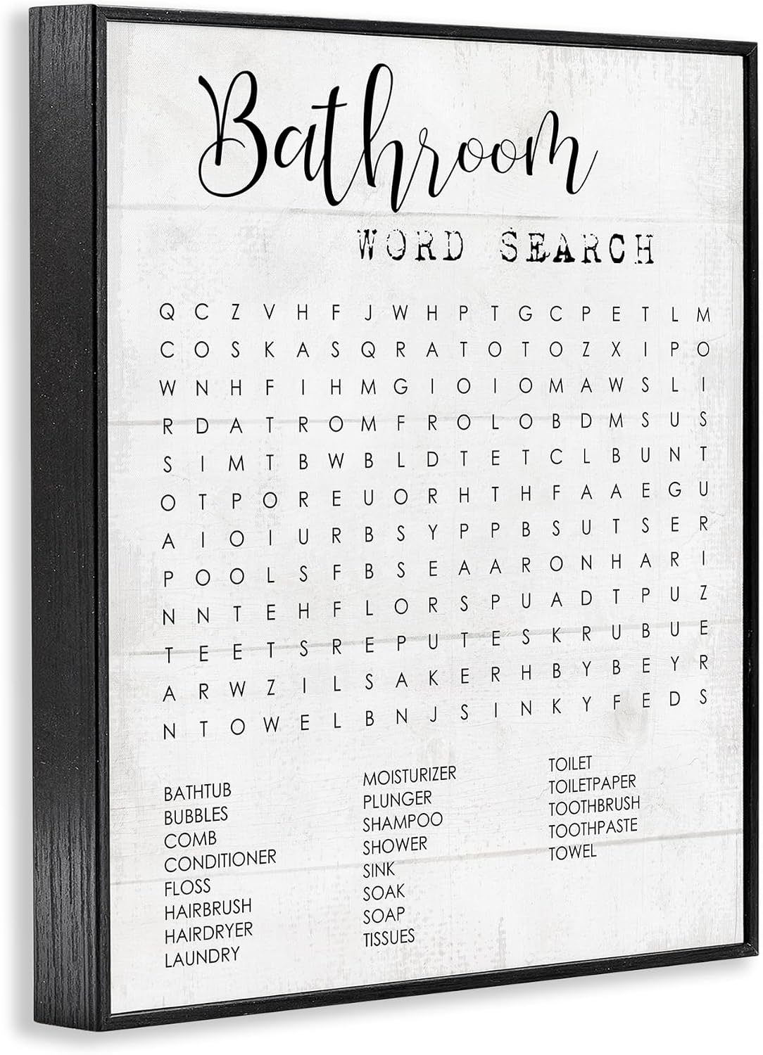 Stupell Industries Bathroom Search Fun Family Word, Design by Daphne Polselli Wall Art, 11 x 14, Black
