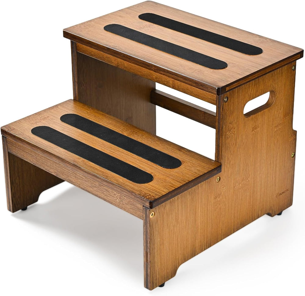 StrongTek Wood Step Stool for Adults, Extra-Wide,400 lbs Heavy-Duty