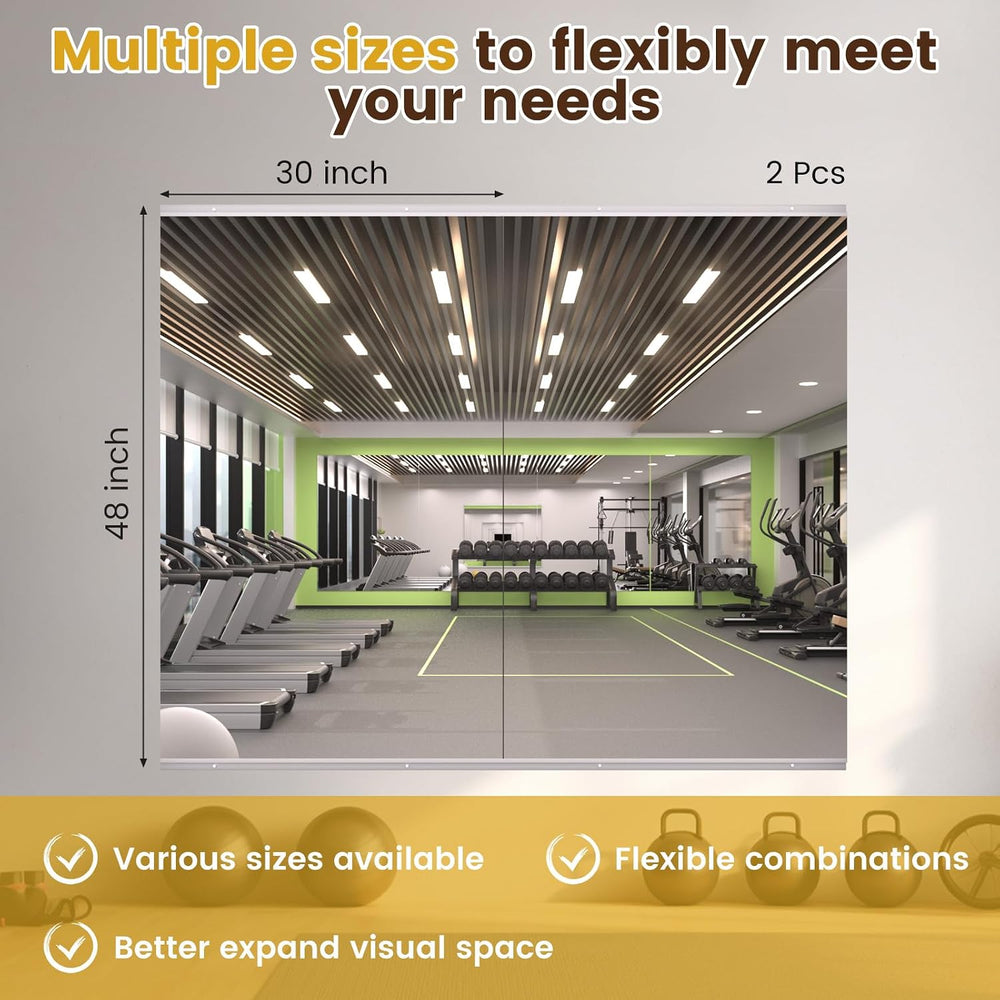 LOAAO Home Gym Mirror 48"x30", 2 PCS