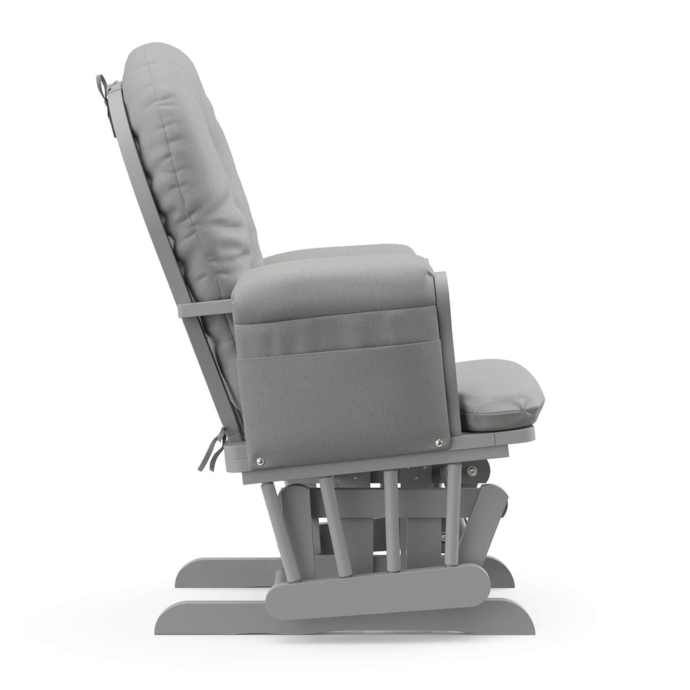 Storkcraft Premium Hoop Glider & Ottoman, Pebble Gray/Light Gray