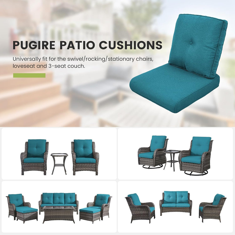 Outdoor Chair Cushions for Patio Furniture - 1 Pack Outside High Back Thick W...