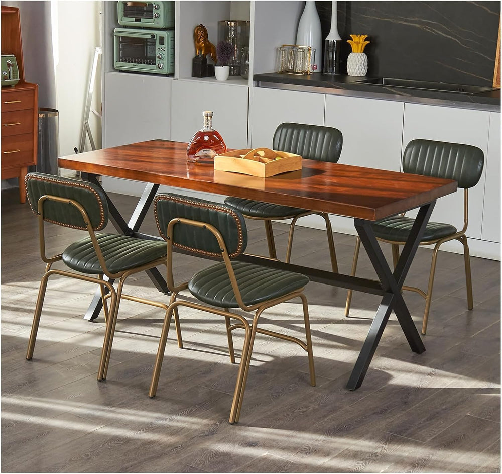 Mid Century Modern Dining Chairs Set of 4, Dark Green