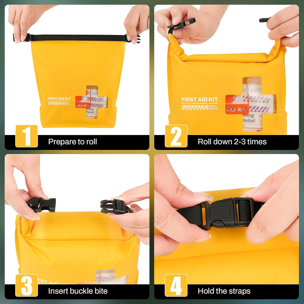RHINO RESCUE Waterproof Boat First Aid Kit, Lightweight Dry Bag (Yellow)