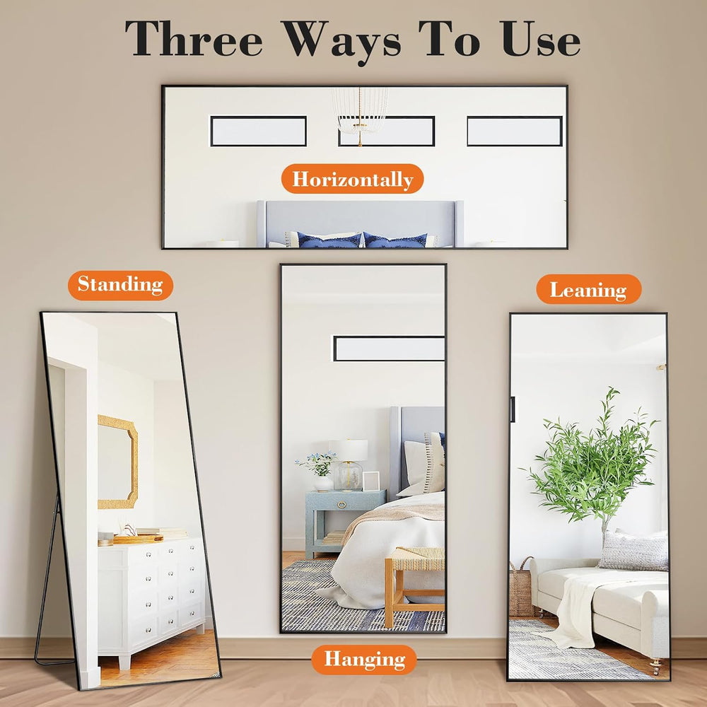 Sweetcrispy 56"x15" Full Length Mirror, Standing Full Body Mirror, ...