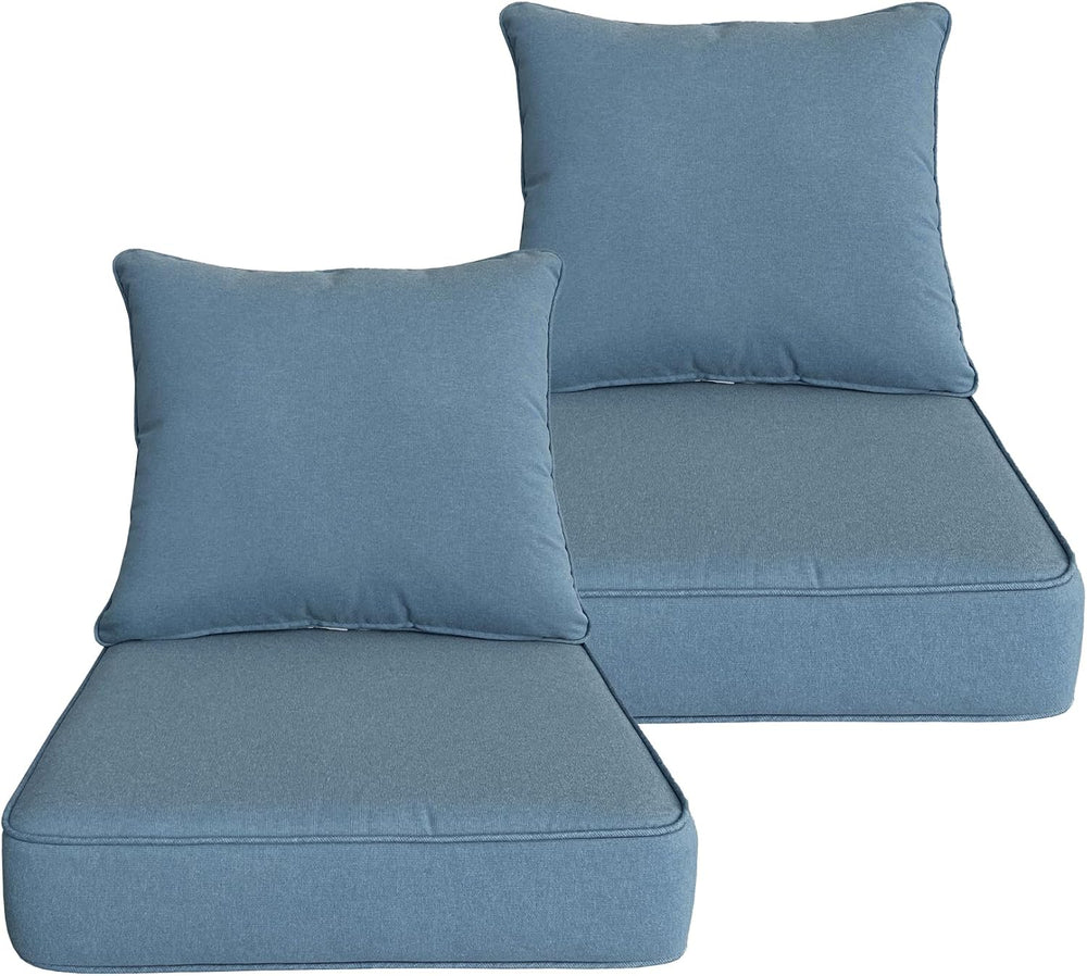 Goodgoods 22x24 Outdoor Deep Seat Cushions 2-Pack, 35D Foam, Light Blue
