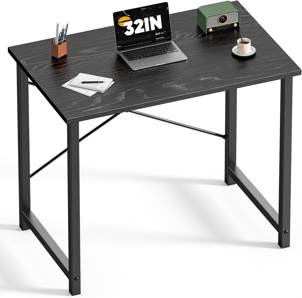 DUMOS 32 Inch Small Computer Desk, Home Office Desks for Bedroom, Black