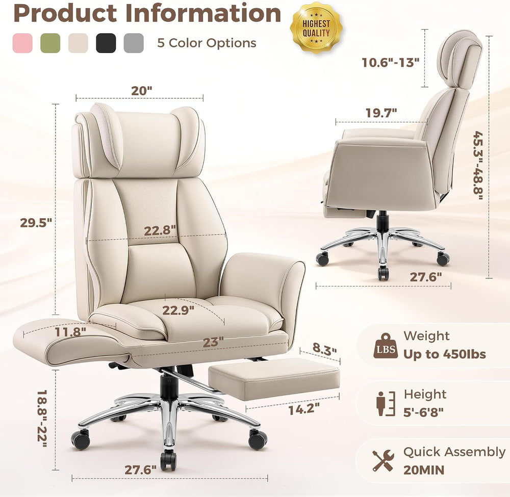 Big and Tall Office Chair, Flip Armrests for Pets & Cross Legged Sitting,...