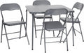 Flash Furniture Madison 5-Piece Folding Card Table and Chair Set, Gray