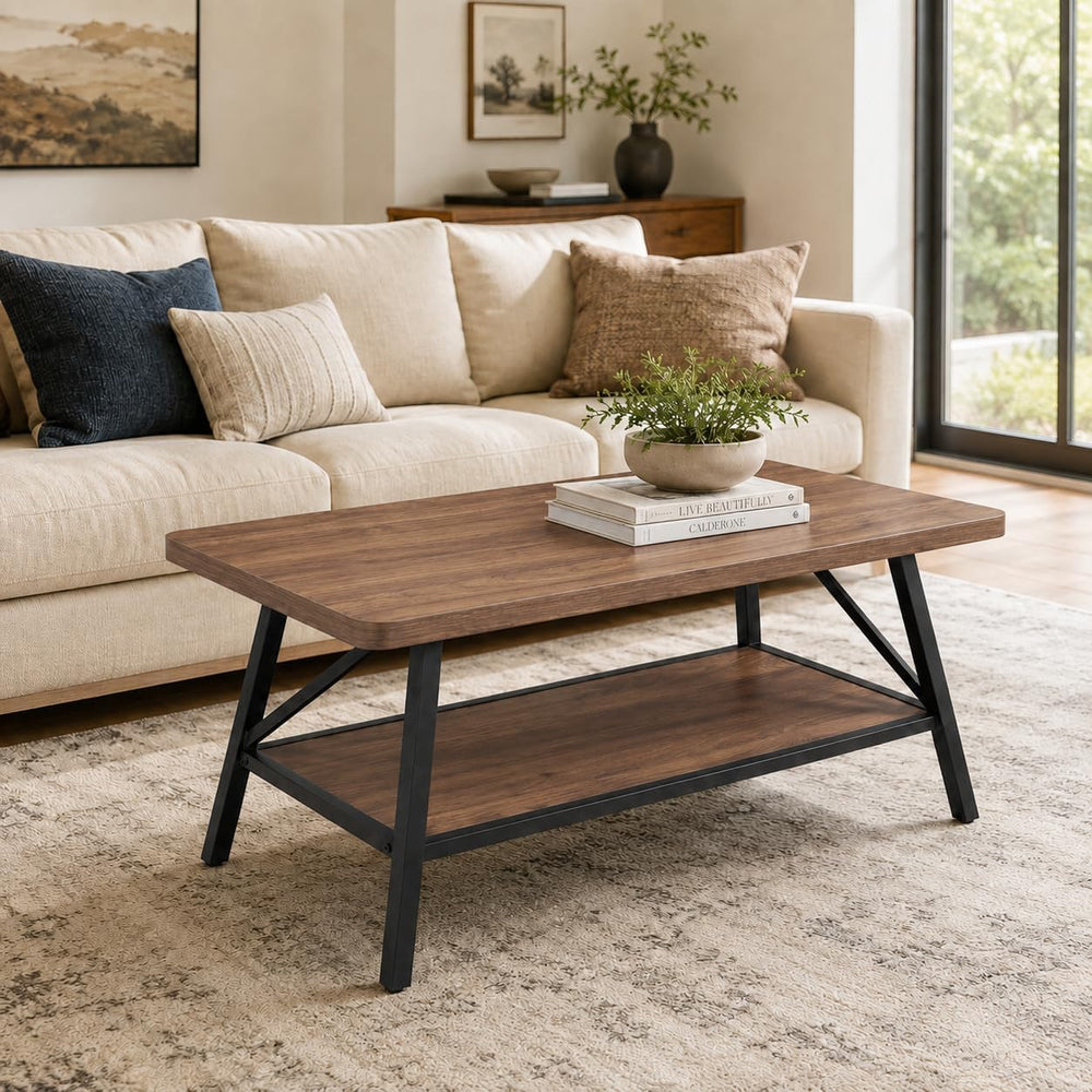 Garvee 39.4'' Small Coffee Table for Living Room, Rectangular Center ...