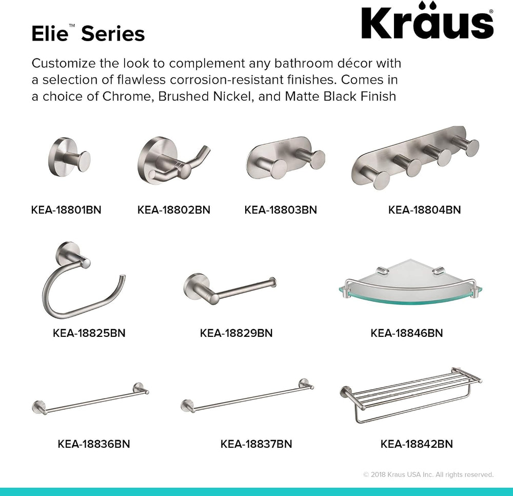 KRAUS Elie Bathroom Towel Ring, Chrome Finish, KEA-18825CH