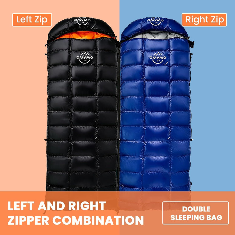 Rectangular Down Sleeping Bag for Adults Camping Backpacking