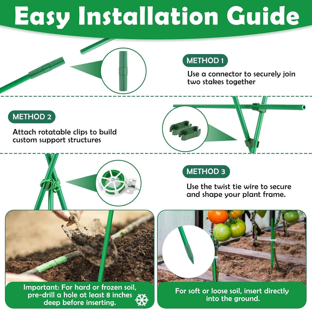 287 PCS Garden Stakes, Fiberglass Tomato Stakes, Garden Sticks