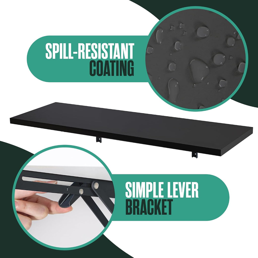 wall mounted desk, murphy desk, wall mounted folding showing dimensions