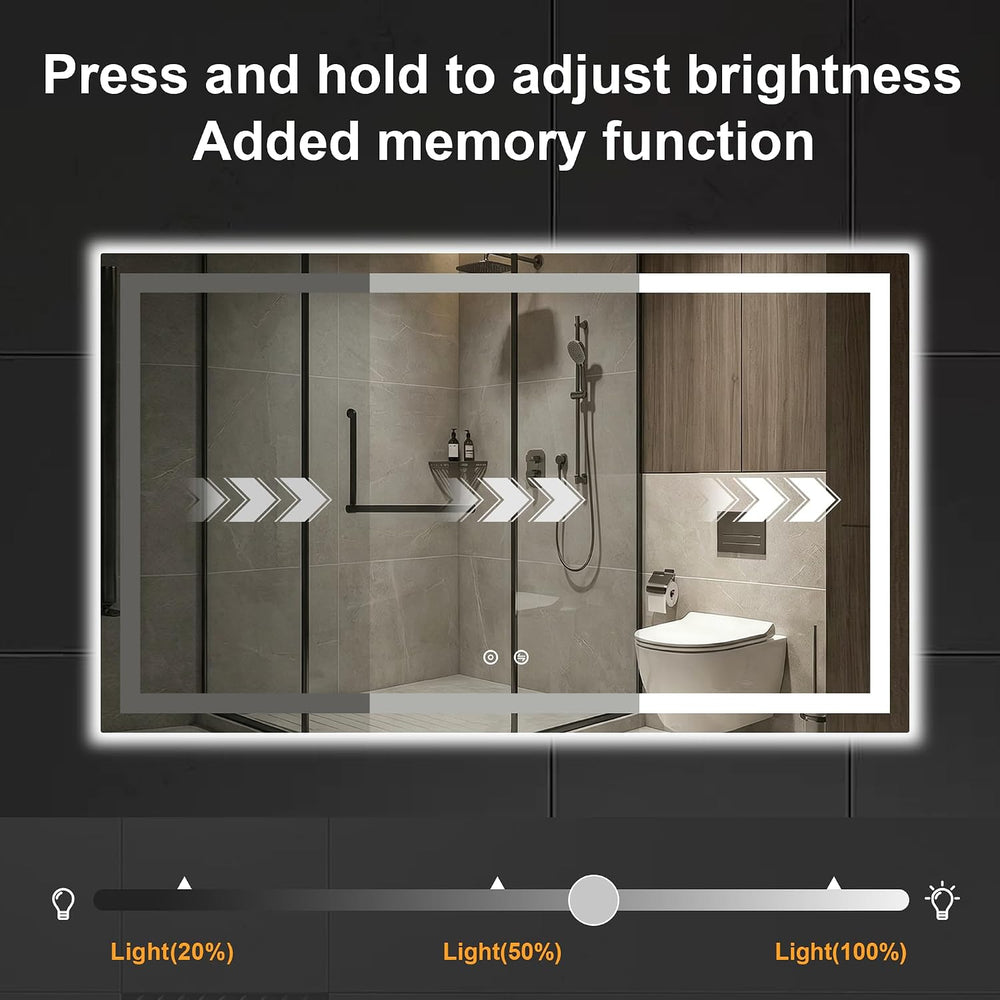 30x50 LED Bathroom Mirror with Lights, Lighted Vanity Mirror for Wall