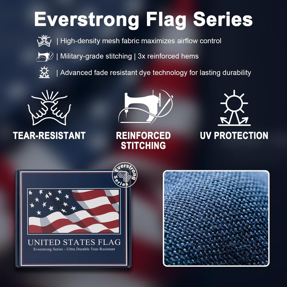 American Flag 3x5 ft Everstrong Series Ultra Durable Tear-Resistant, Heavy Du...