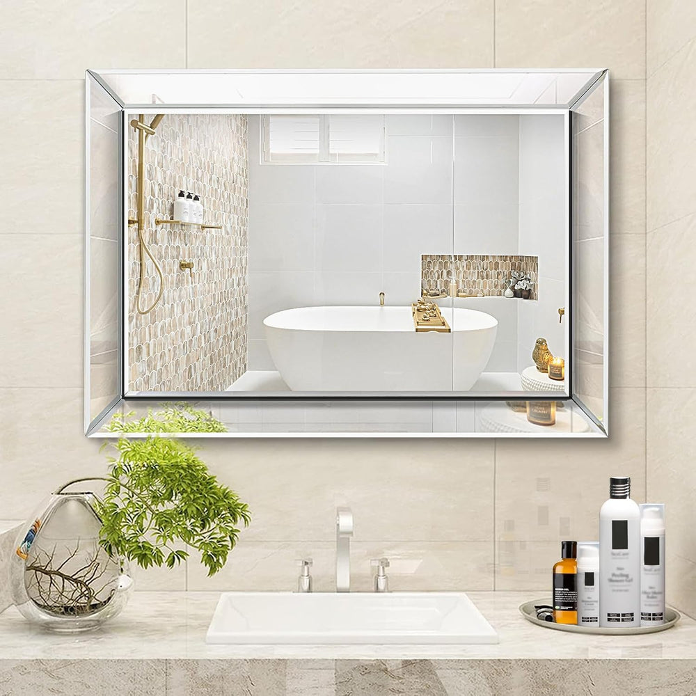 Pregaspor Wall Mirror for Bathroom, 24" x 36" Rectangular Frameless...