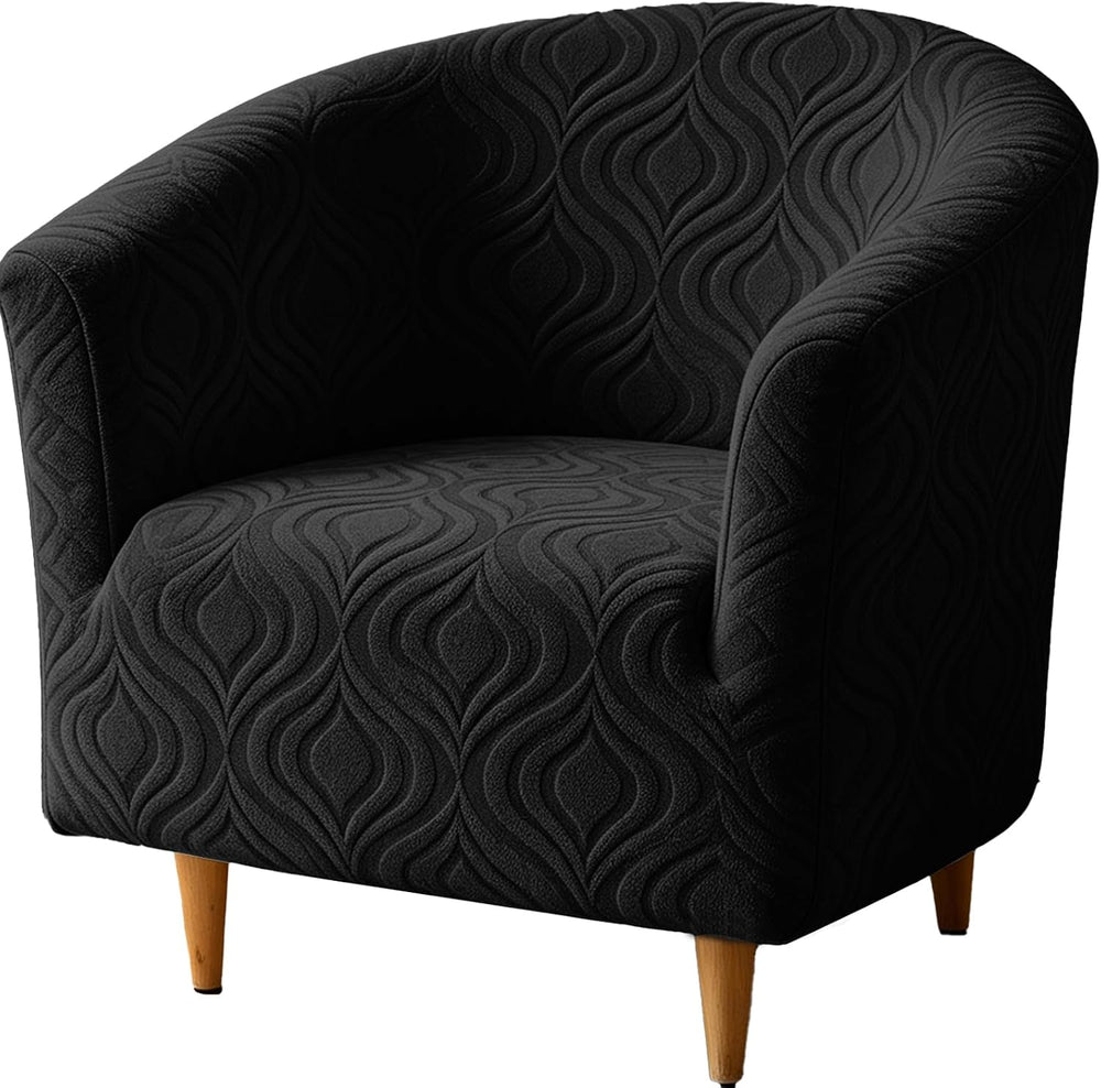 Club Chair Slipcover Stretch Barrel Tub Armchair Covers,Black