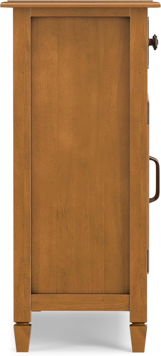 SIMPLIHOME Connaught 40" Solid Wood Cabinet in Light Golden Brown