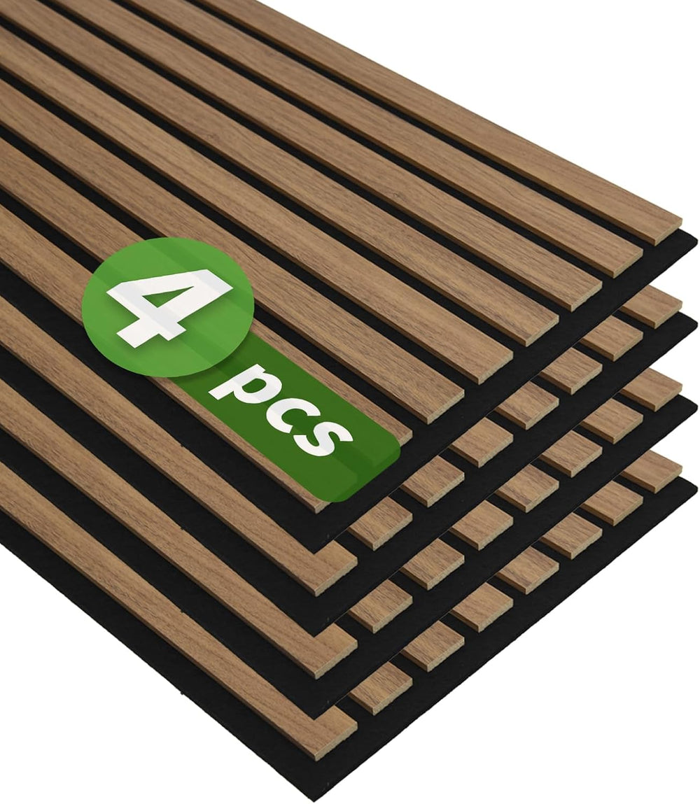 Art3d 12" x 93" Acoustic Wood Slat Wall Panel, 4pcs, 31 sq.ft, Deep...