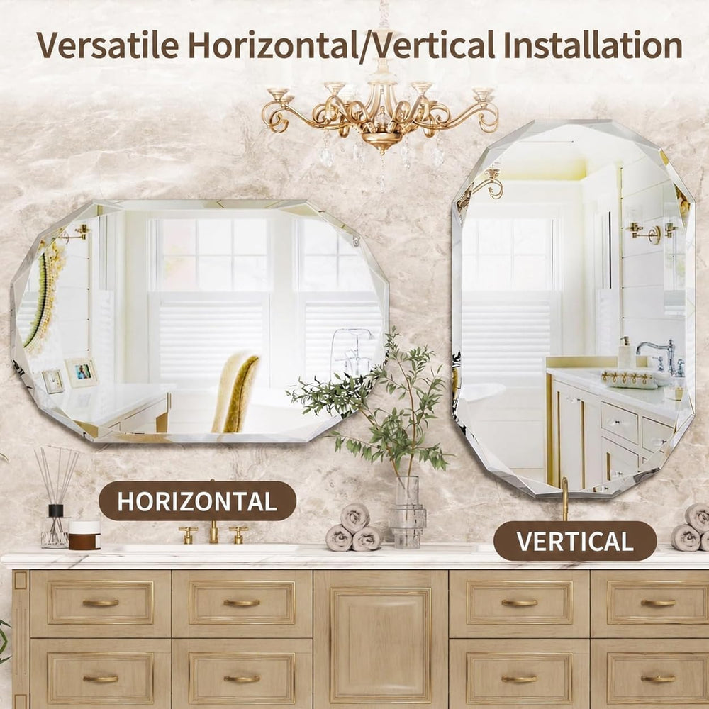 Suidia Bathroom Mirror, 20"x 28" Wall Mirror, Frameless Bathroom Mi...