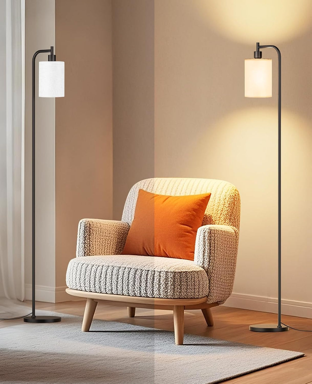 SIBRILLE 2-Pack Floor Lamps with Linen Shade for Living Room Bedroom Corner