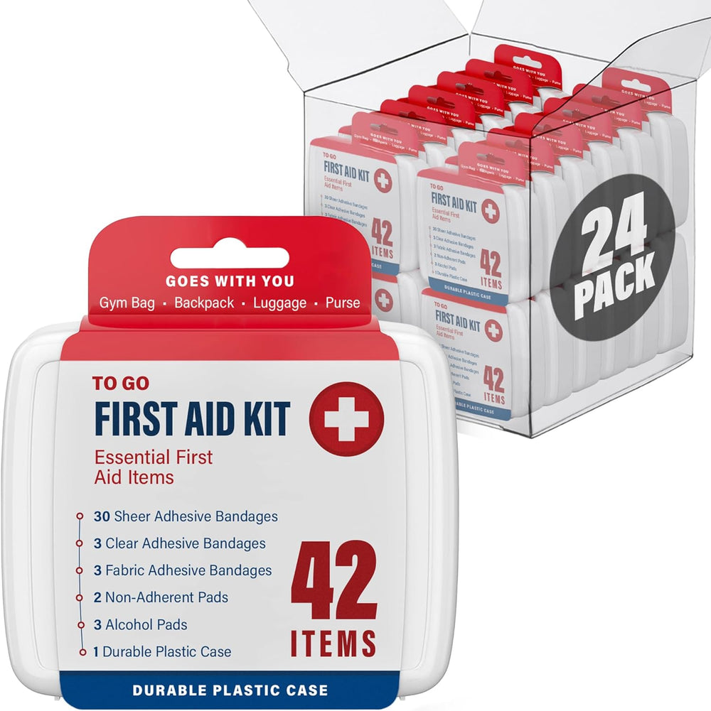 DecorRack 1000 Piece First Aid Kit, 24 Individual Boxes of 42 Items Each, Fir...