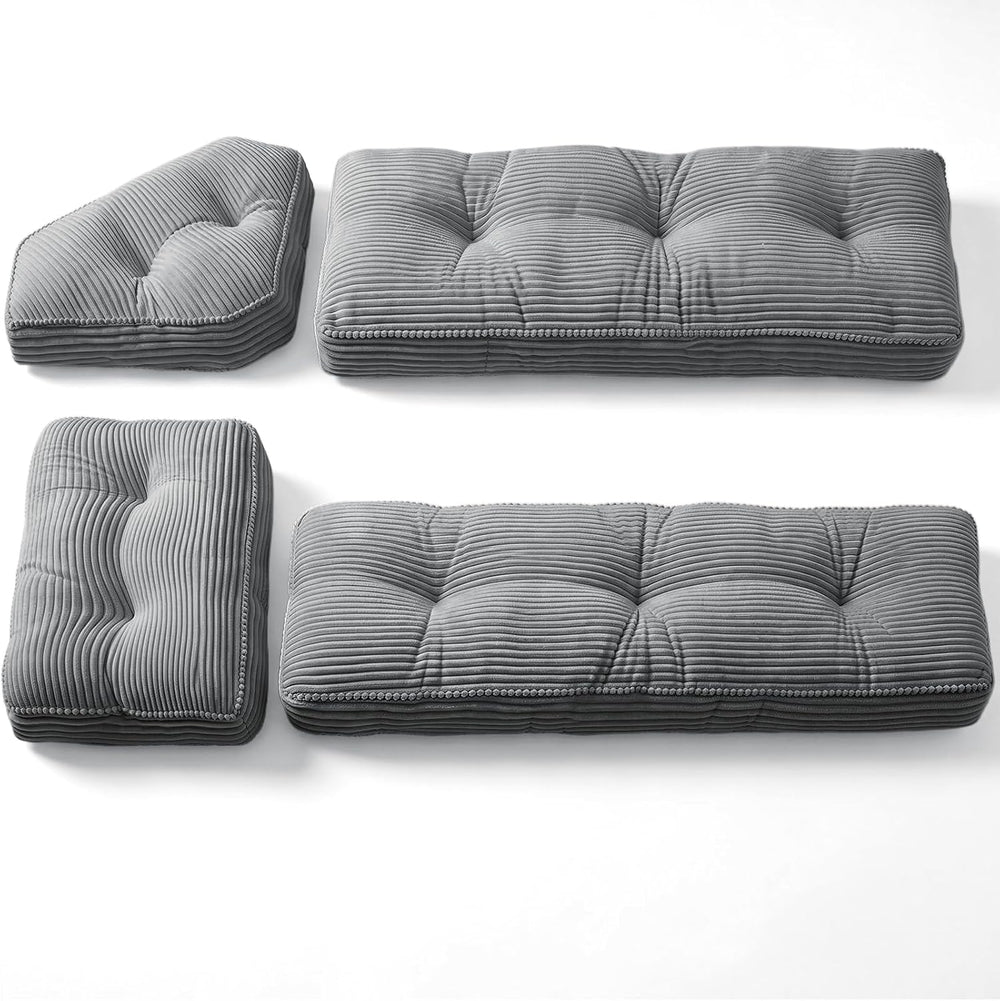 Breakfast Nook Cushion Set, 4 Pcs Comfortable Corduroy Nooks Bench Cushions, ...