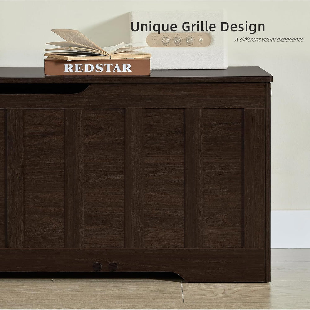 VANKILEY 47.2" Storage Chest Extra Large,Wooden Storage Trunk(Espresso)