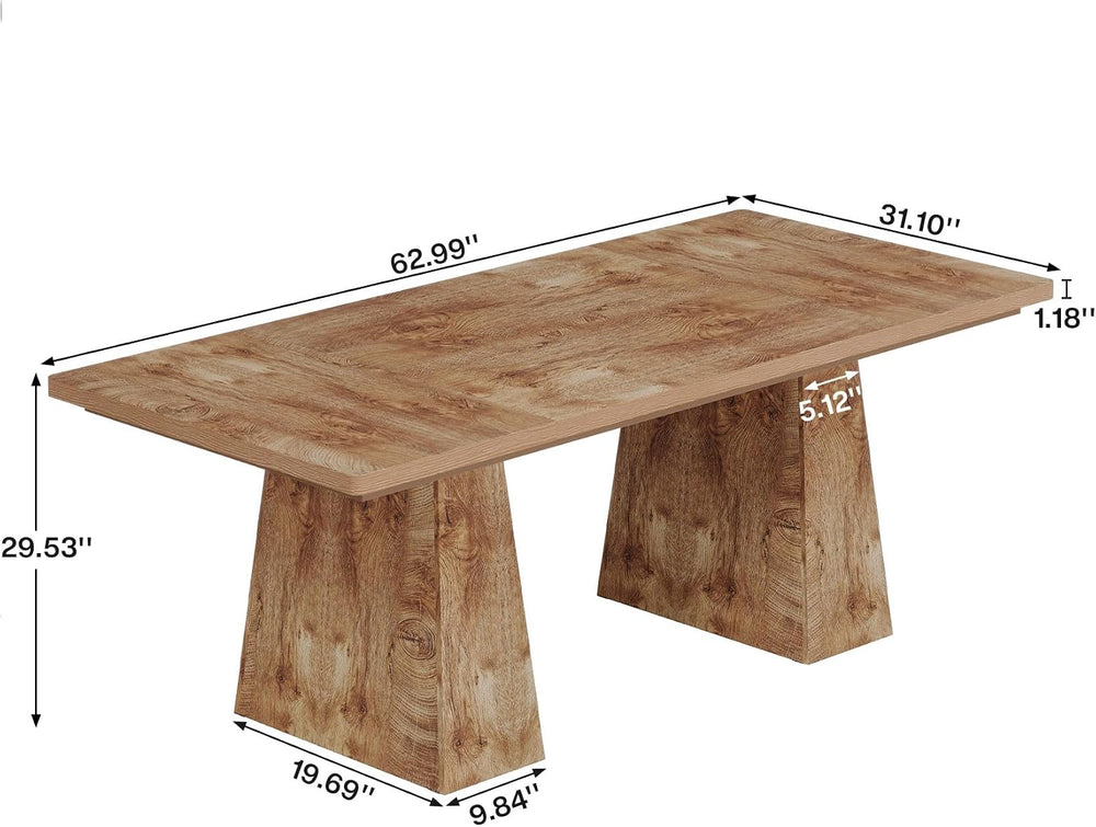 Tribesigns 63-Inch Executive Desk, Large Office Computer Desk with Double Ped...