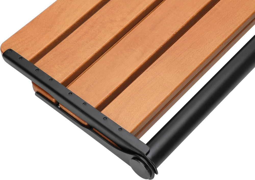 18 inch Teak Folding Shower Seat Wall Mounted Stainless Steel