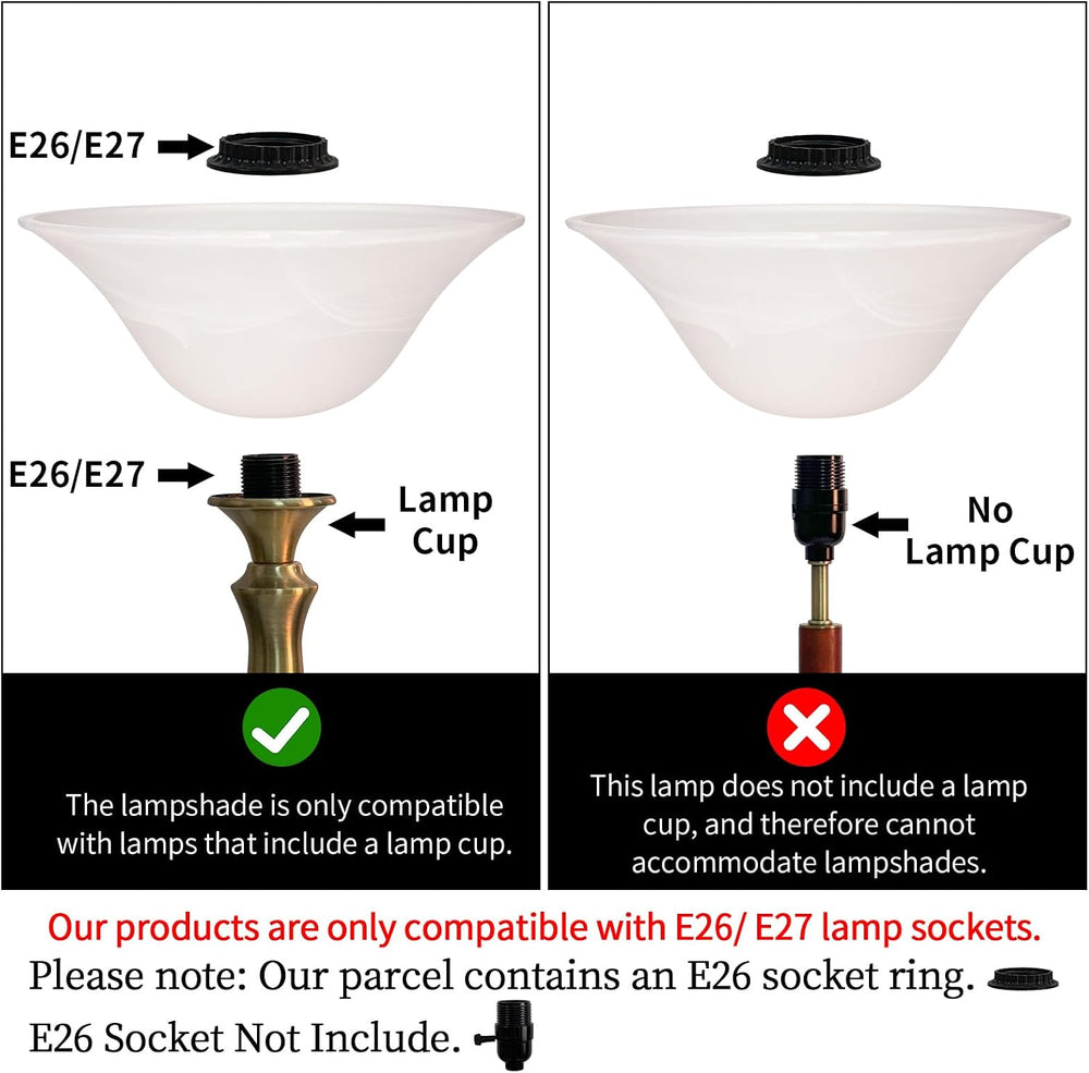 Glass Lamp Shade Replacement for Torchiere Floor Lamps, Lamp Shade for Floor ...