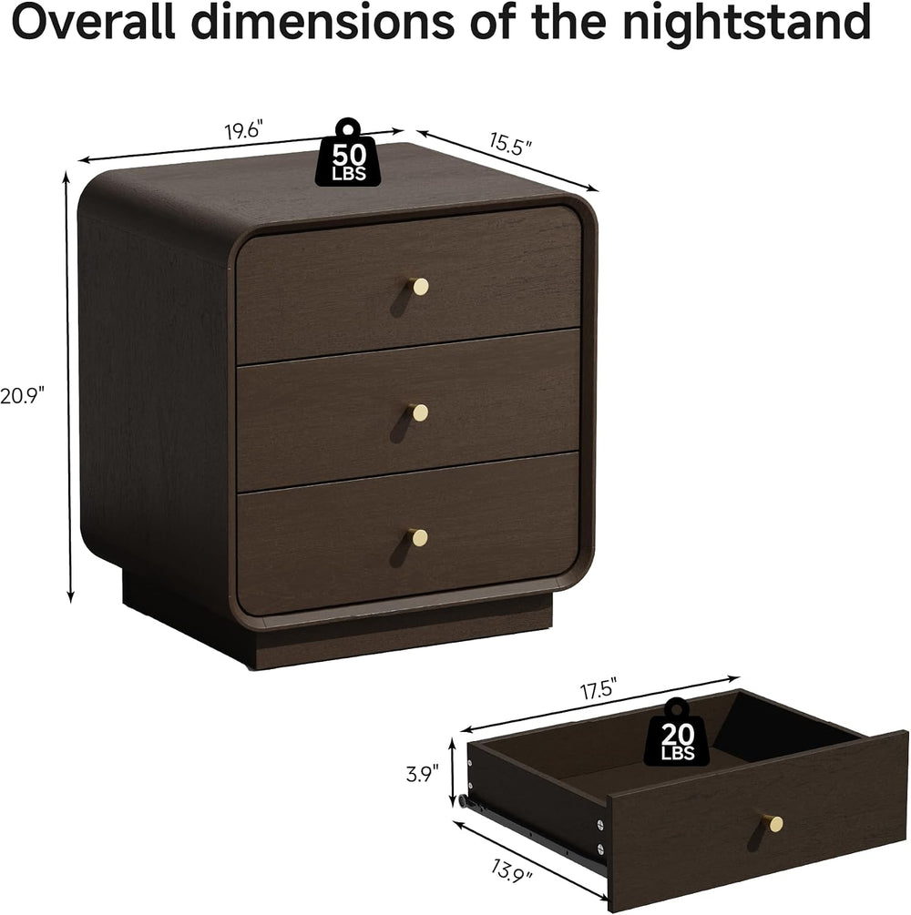 3 Pieces Bedroom Set, 47.2” Wide 6-Drawer Dresser & 3-Drawer Nightstands ...