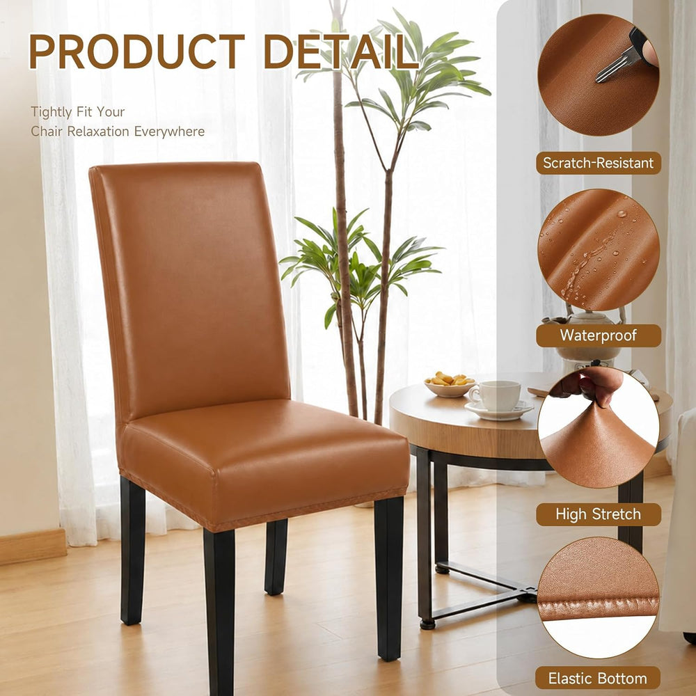 PU Leather Dining Chair Covers Waterproof Chair Covers for Dining Chairs