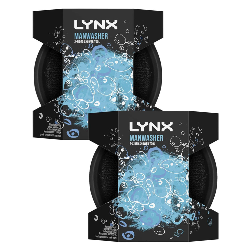 Lynx Manwasher, Shower Sponge, Loofahs Bath Shower Scrub Exfoliating Body Bru...
