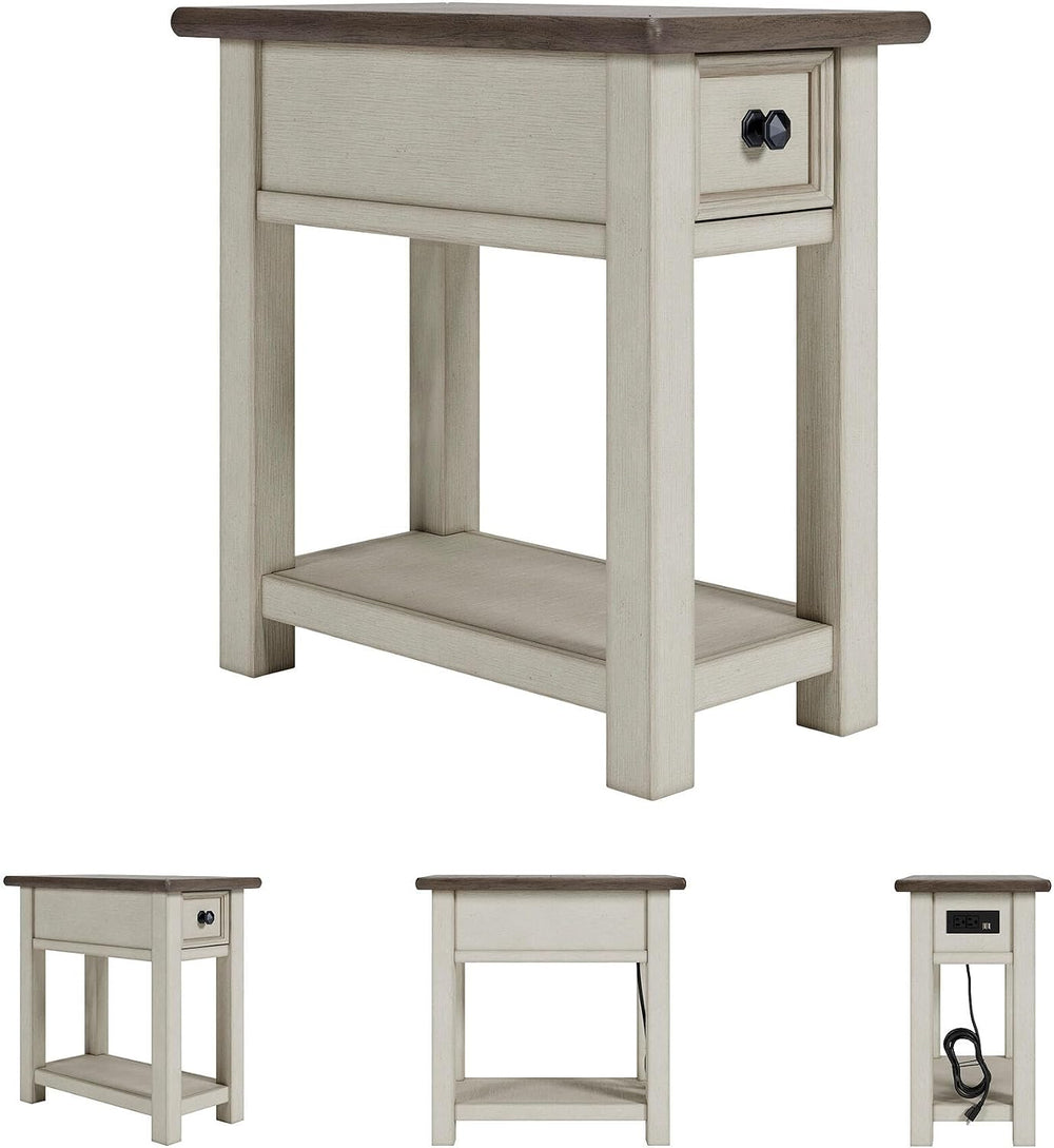 Signature Design by Ashley Bolanburg Narrow End Table, Charging Station