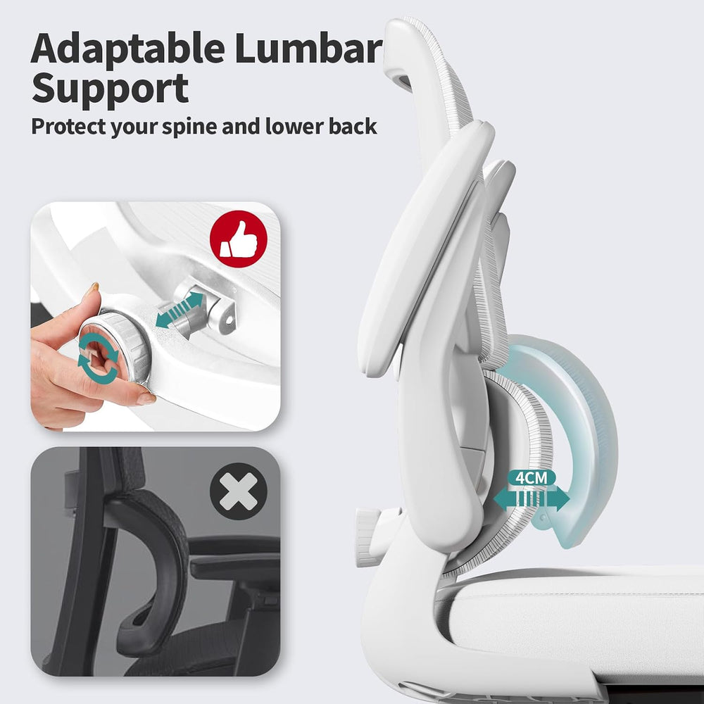 TRALT Office Chair - Ergonomic Desk Chair with Adjustable Lumbar Support, Mes...