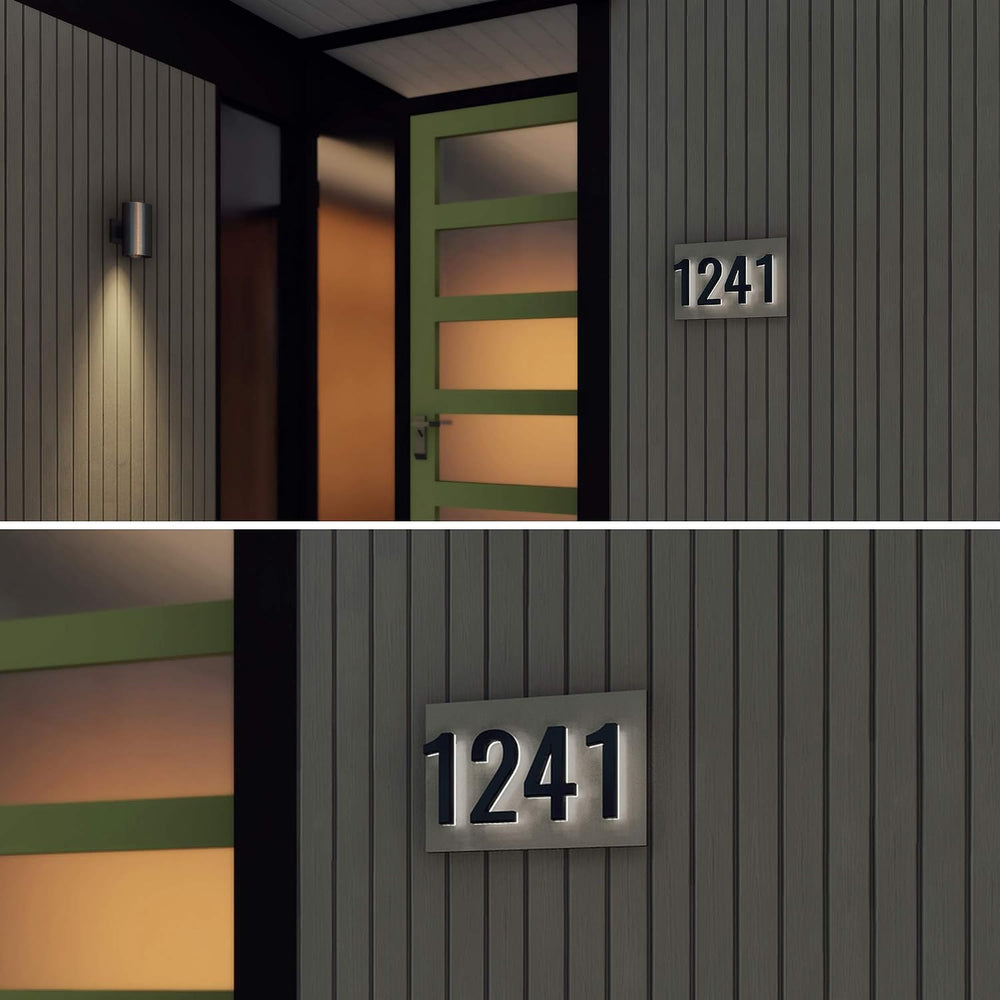 7 Inch Backlit LED House Number, ABS Polymer, 2700K Warm Light (6, Black)