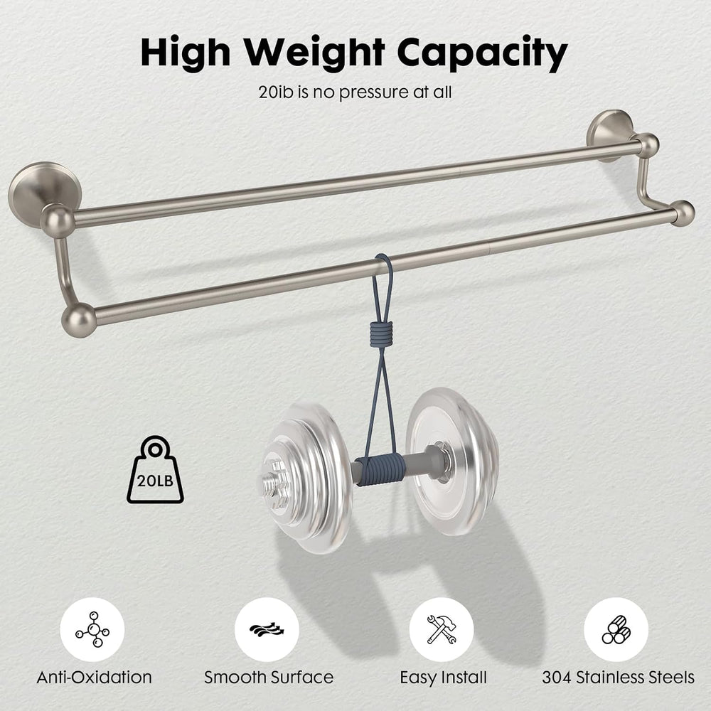 24 inch Double Towel Bar Towel Racks for Bathroom Brushed Nickel