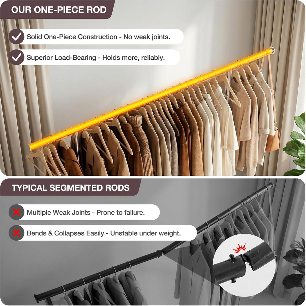 Heavy Duty Clothes Rack Load 650 LBS, Rolling Clothing Rack for Hanging Cloth...