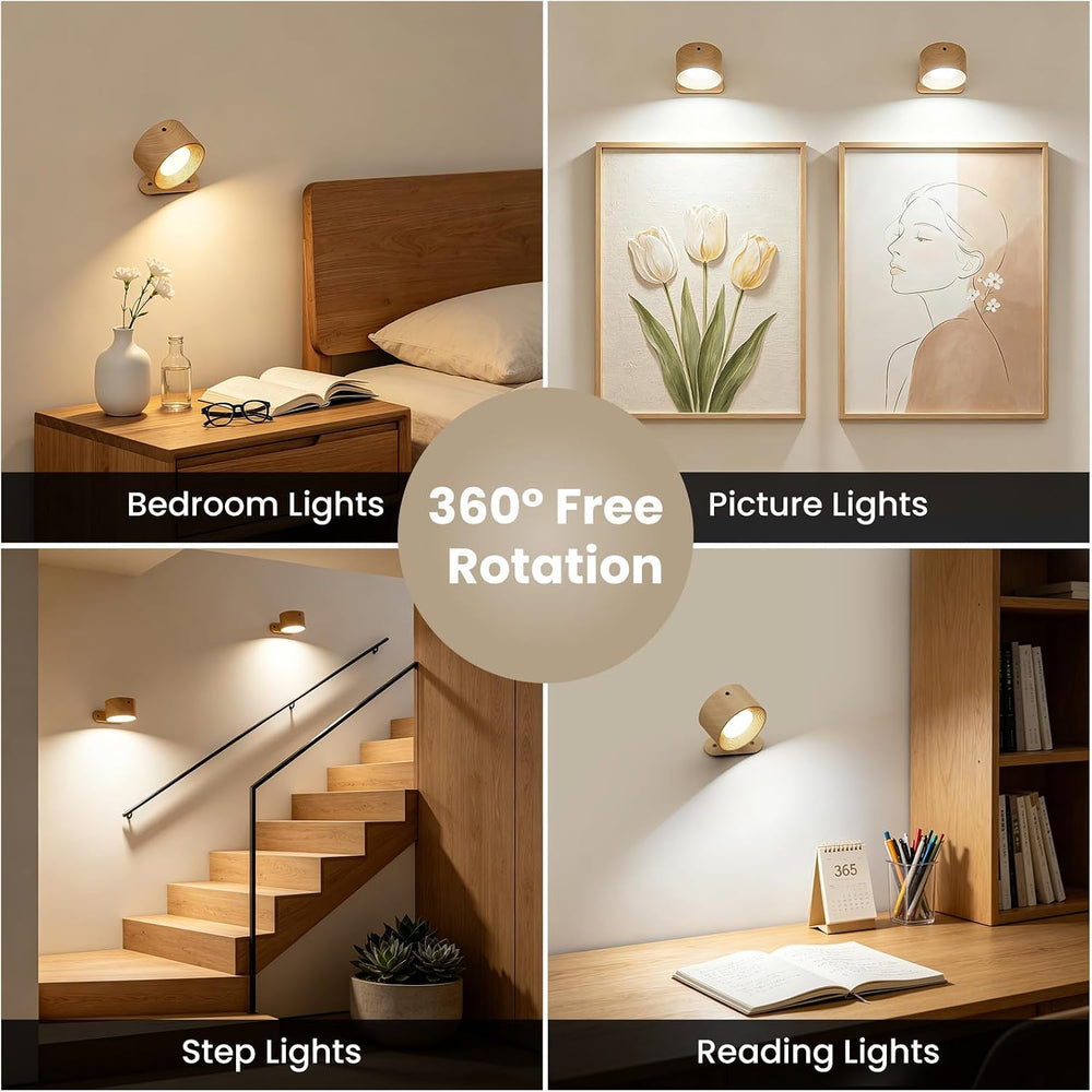 AKSDA Rechargeable Wall Sconce with Remote, Magnetic Wall Light for Bedroom