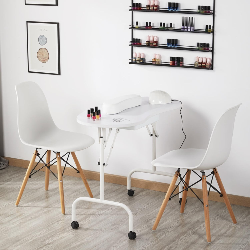 Yaheetech Portable Manicure Table Foldable Nail Desk with Drawer, White