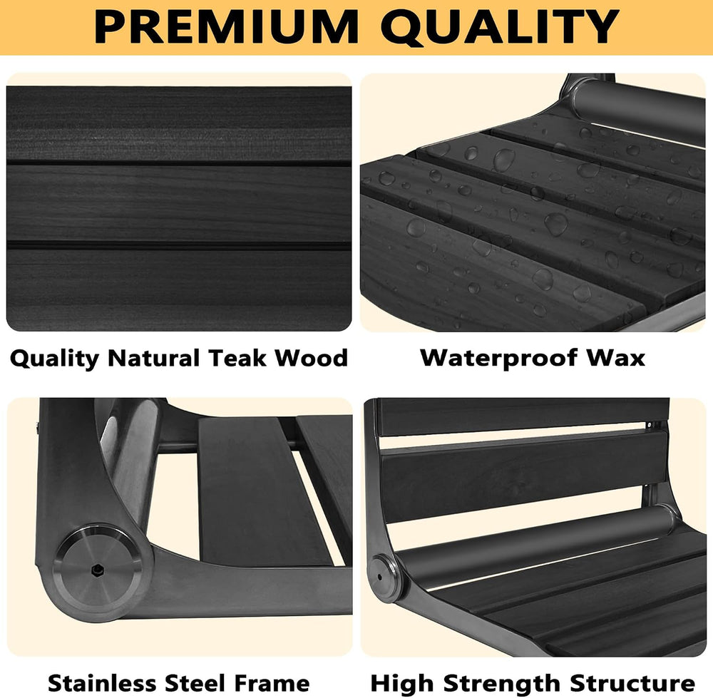Folding Shower Seat Wall Mounted, 17.5''x13''x11'' Fo...