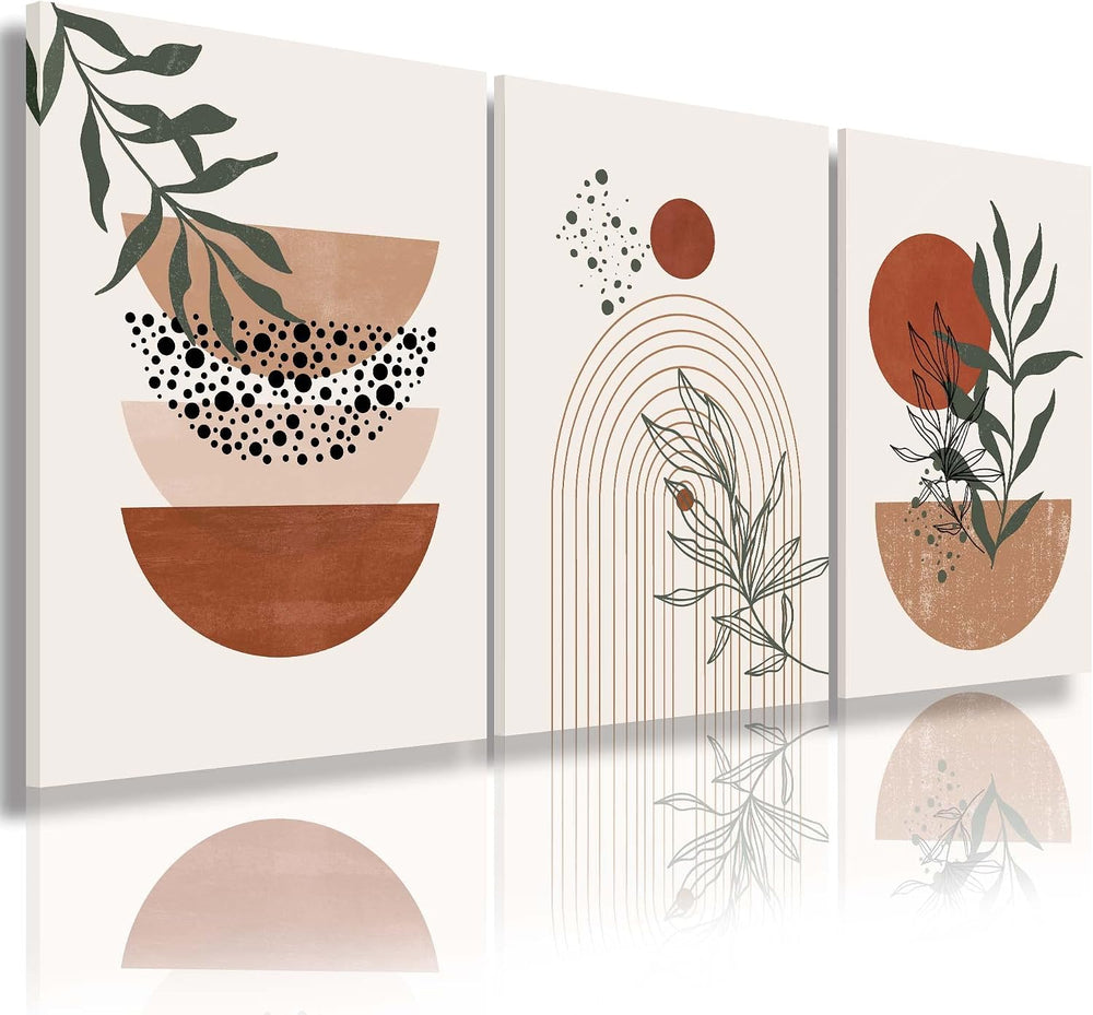 Boho Wall Art Prints, Boho Wall Decor, Abstract Geometric Prints Black Beige ...