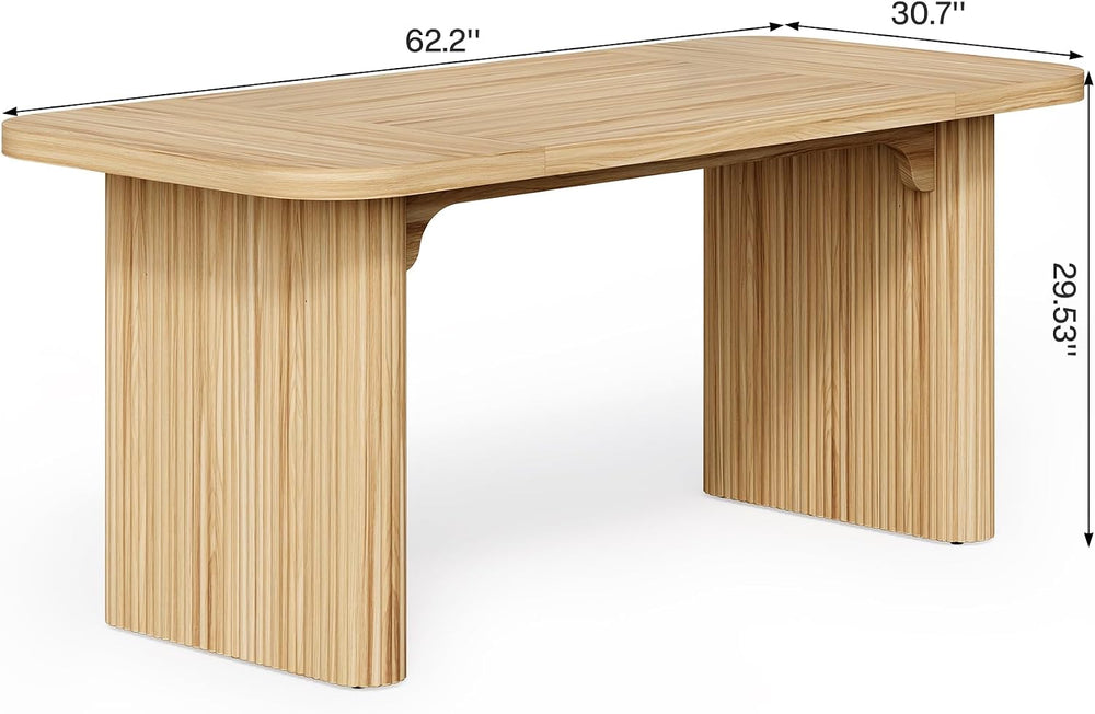 LITTLE TREE 62-Inch Home Office Computer Desk, Large Writing Desk with Textur...