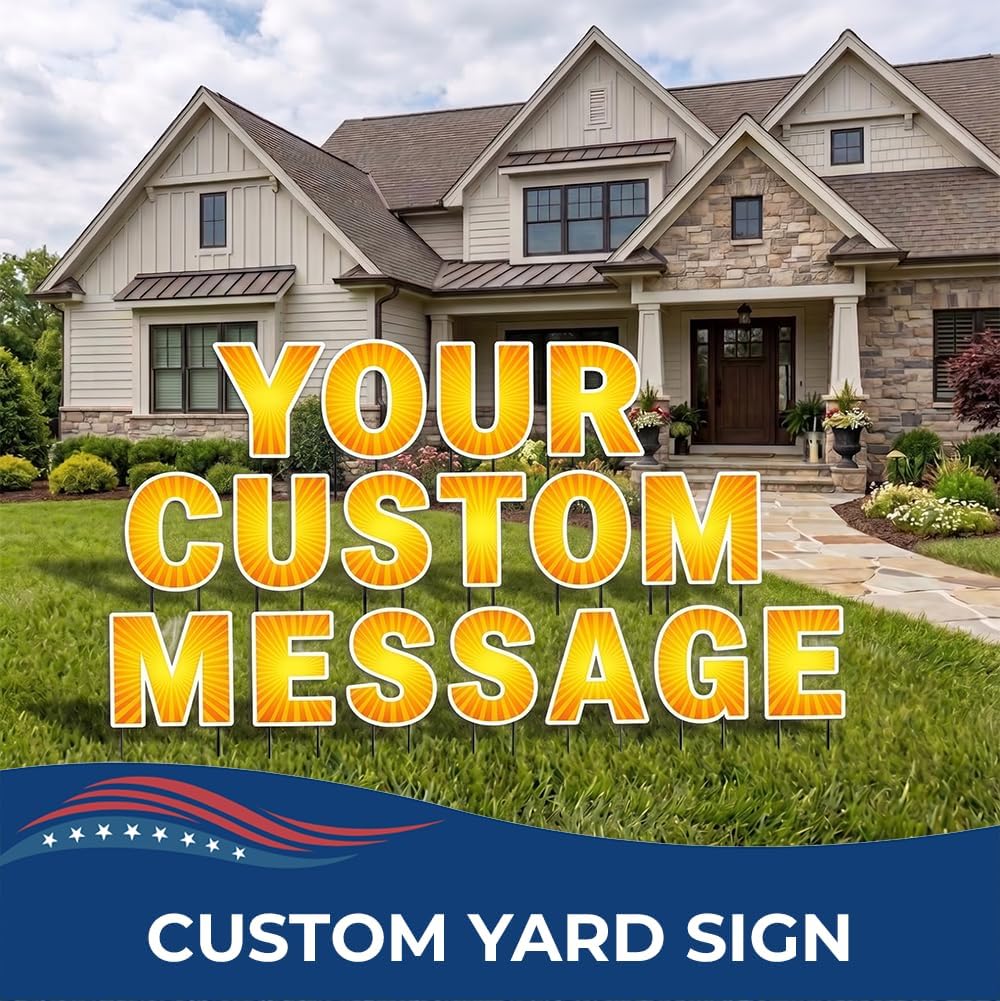 DC Custom Yard Signs with Stakes 18"/24" Personal Yard Letters Made...