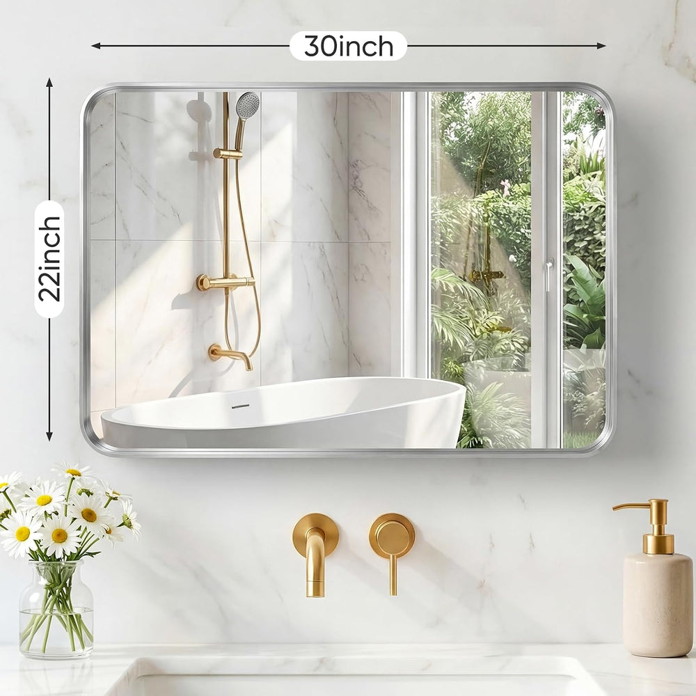 Sweetcrispy Bathroom Mirror 30x22 Inch, Vanity Mirror for Wall