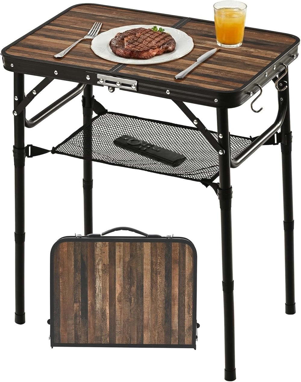 Folding TV Dinner Tray Table, Adjustable Height Sofa Snack Table